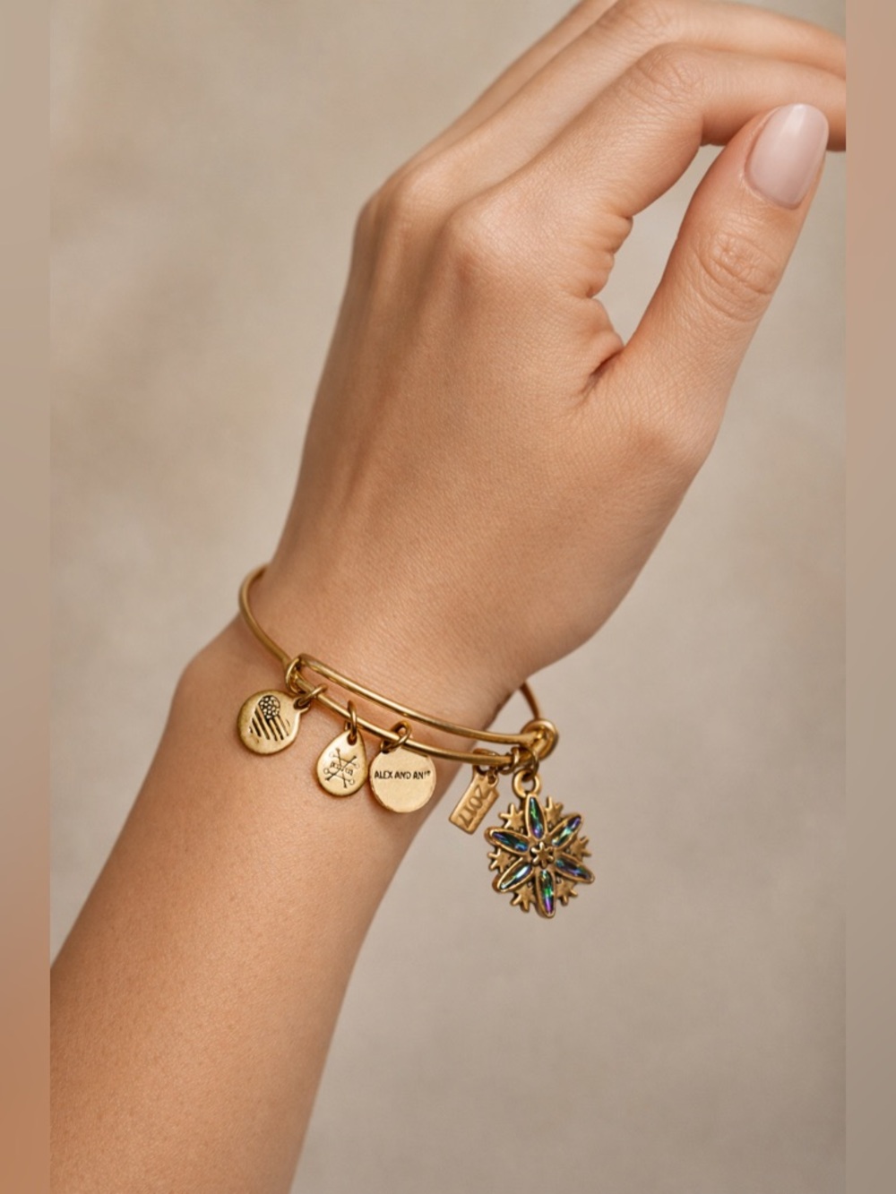Alex and Ani 2017 Snowflake Charm Bangle/OS